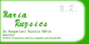 maria ruzsics business card